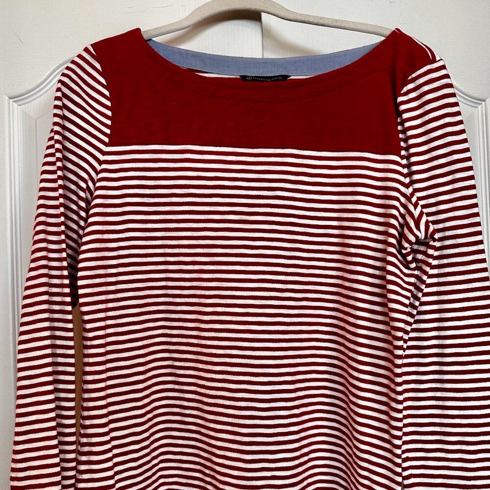 Brooks Brothers Boatneck Long Sleeve Tee Women's Sz. L Gently Used Condition